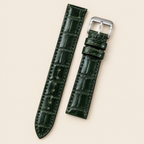 Dark Green Alligator Leather Watch Strap – Handstitched