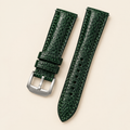 Green Ostrich Leg Leather Watch Strap – Handstitched, Padded