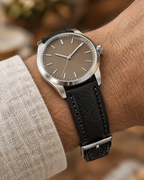 Black Epsom Leather Watch Strap – Handstitched, Padded