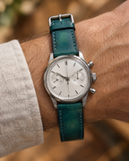 Teal Green Hand-Dyed Patina Leather Watch Strap – Handstitched
