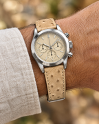 Light Sand Smooth Ostrich Leather Watch Strap – Handstitched