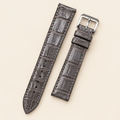 Gray Alligator Leather Watch Strap Flat – Handstitched