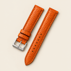 Orange Sea Snake Leather Watch Strap – Handstitched