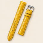 Patina Yellow Alligator Leather Watch Strap – Handstitched