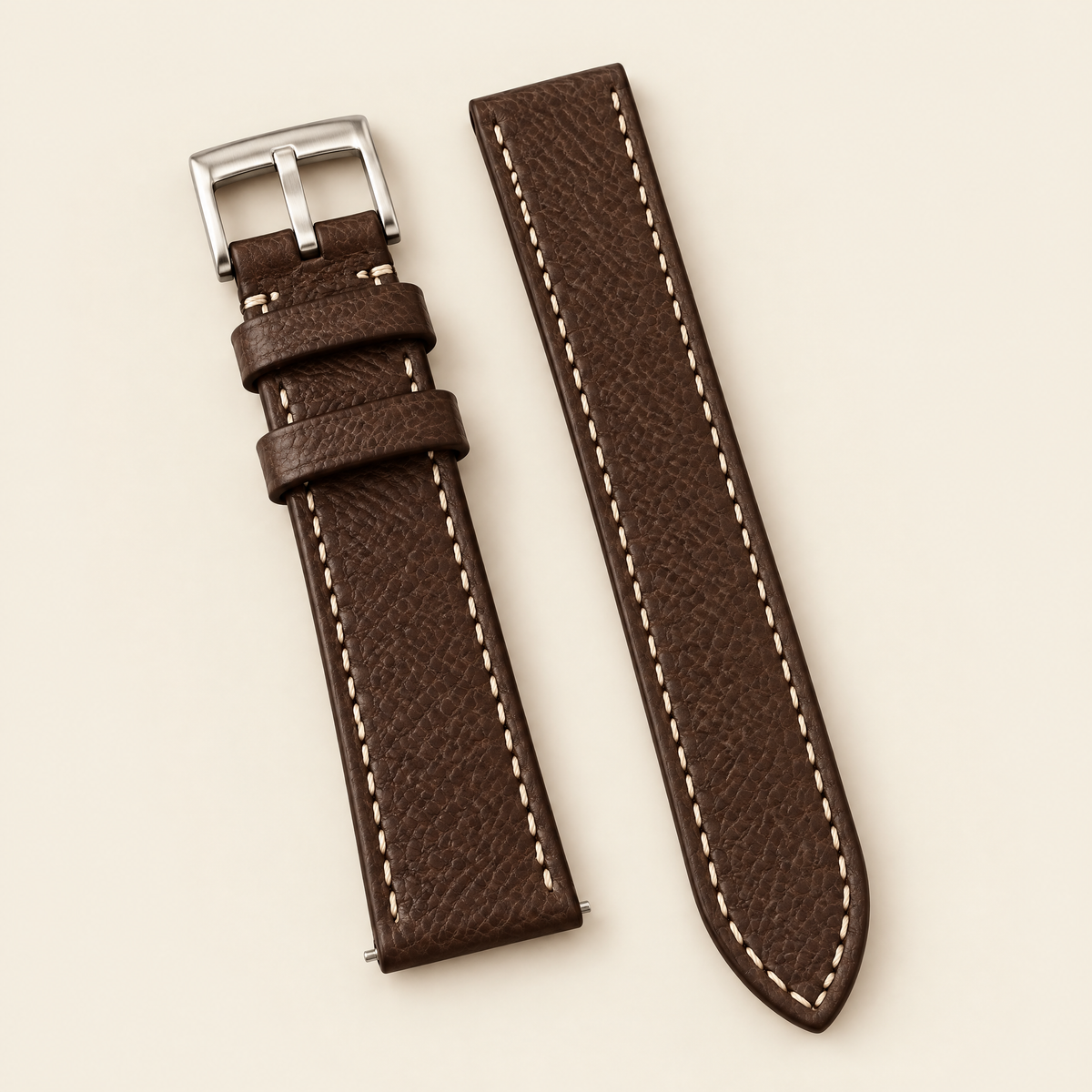 Vintage Dark Chocolate Brown Babele Leather Watch Strap – Handstitched