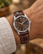Brown Alligator Leather Watch Strap – Handstitched, Padded