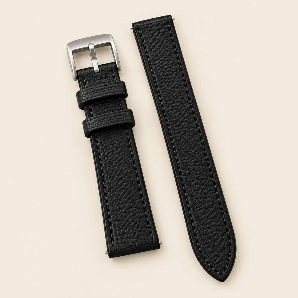 Black Togo Leather Watch Strap Box – Handstitched