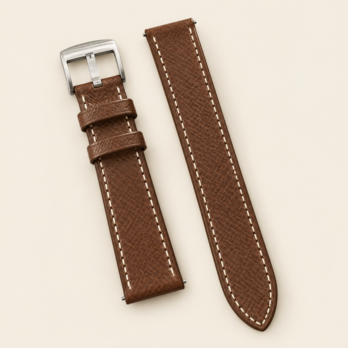 Chestnut Brown Epsom Leather Watch Strap – Handstitched