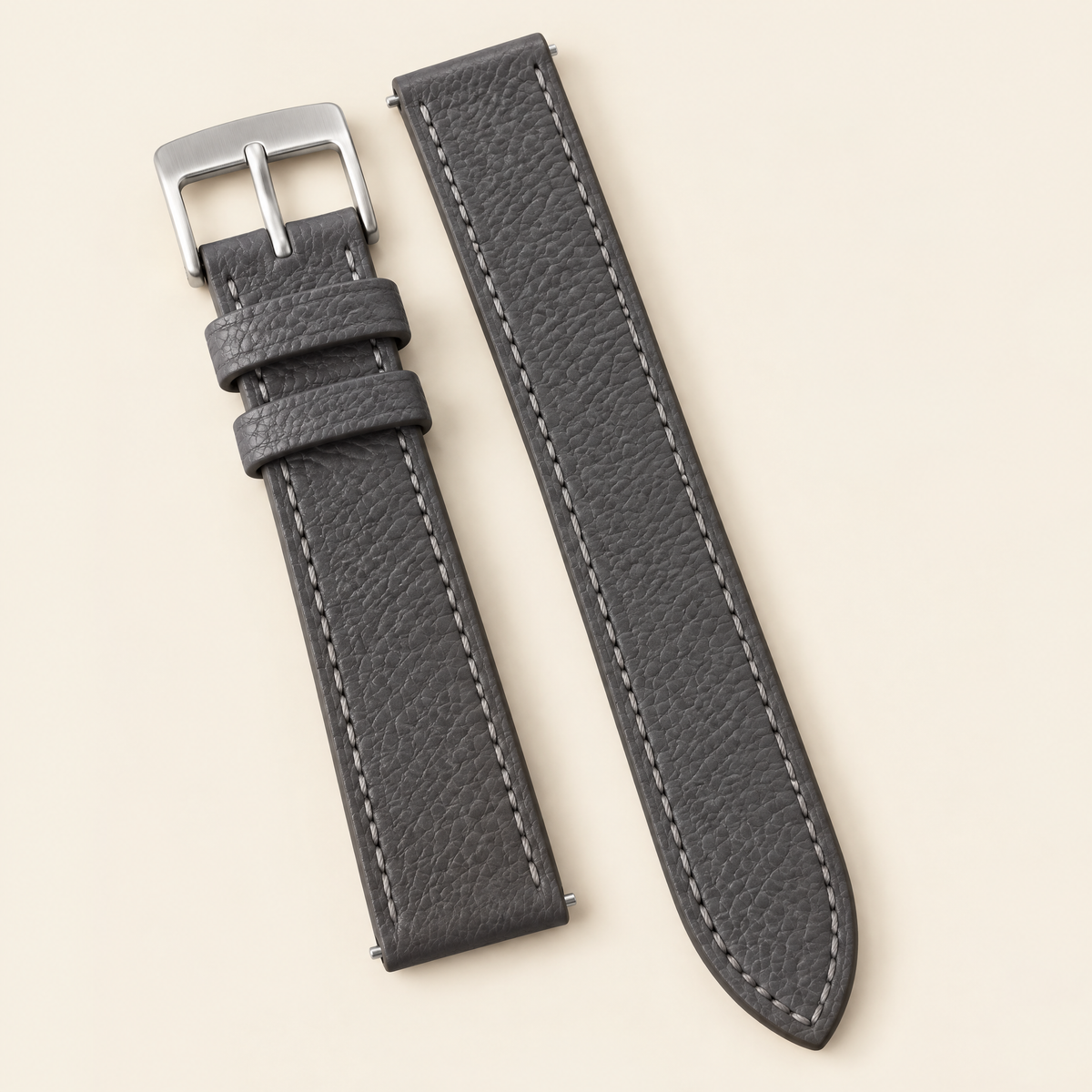 Graphite Gray Togo Leather Watch Strap – Handstitched