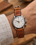 British Tan Hand-Dyed Patina Leather Watch Strap Vegetable Tanned – Handstitched