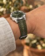 Olive Stingray Leather Watch Strap – Handstitched