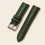 Olive Stingray Leather Watch Strap – Handstitched