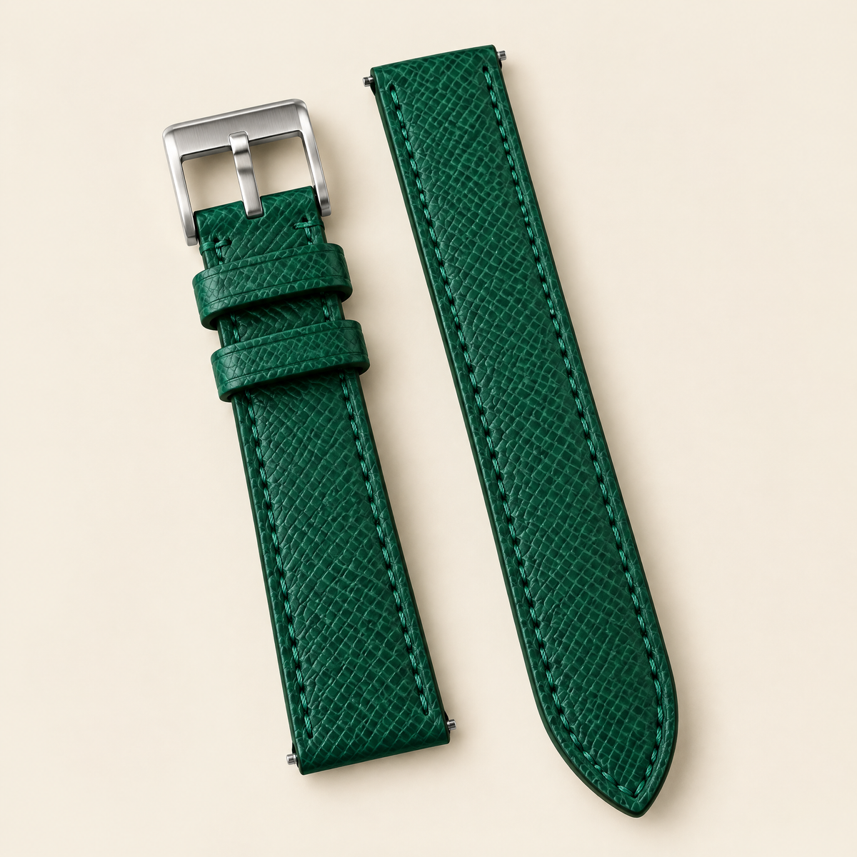 Emerald Green Epsom Leather Watch Strap – Handstitched