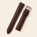 Patina Burgundy Brown Beaver Tail Leather Watch Strap – Handstitched