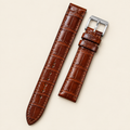 Cognac Red Brown Alligator Leather Watch Strap – Handstitched
