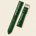 Green Alligator Leather Watch Strap – Handstitched