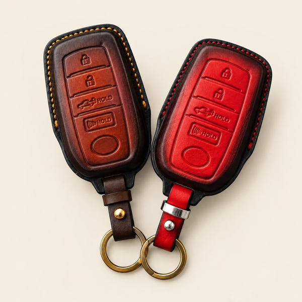 Leather Key Fob Cover Compatible with Toyota Tacoma and Tundra – Handstitched Smart Key Case