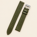 Olive Green Beaver Tail Leather Watch Strap – Handstitched