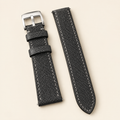 Black Gray Shark Leather Watch Strap – Handstitched