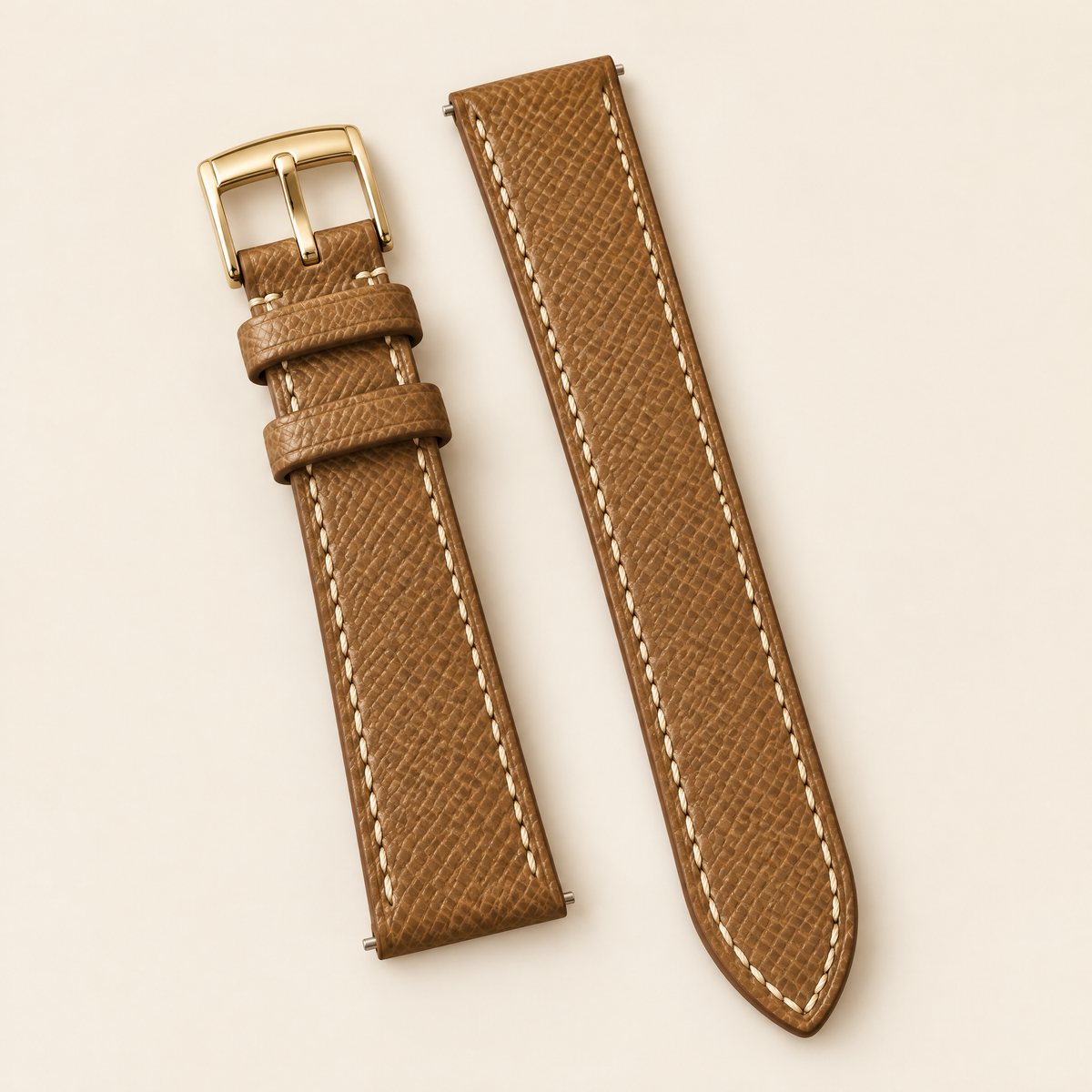 Gold Caramel Epsom Leather Watch Strap – Handstitched