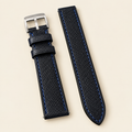 Black Blue Stitch Epsom Leather Watch Strap – Handstitched