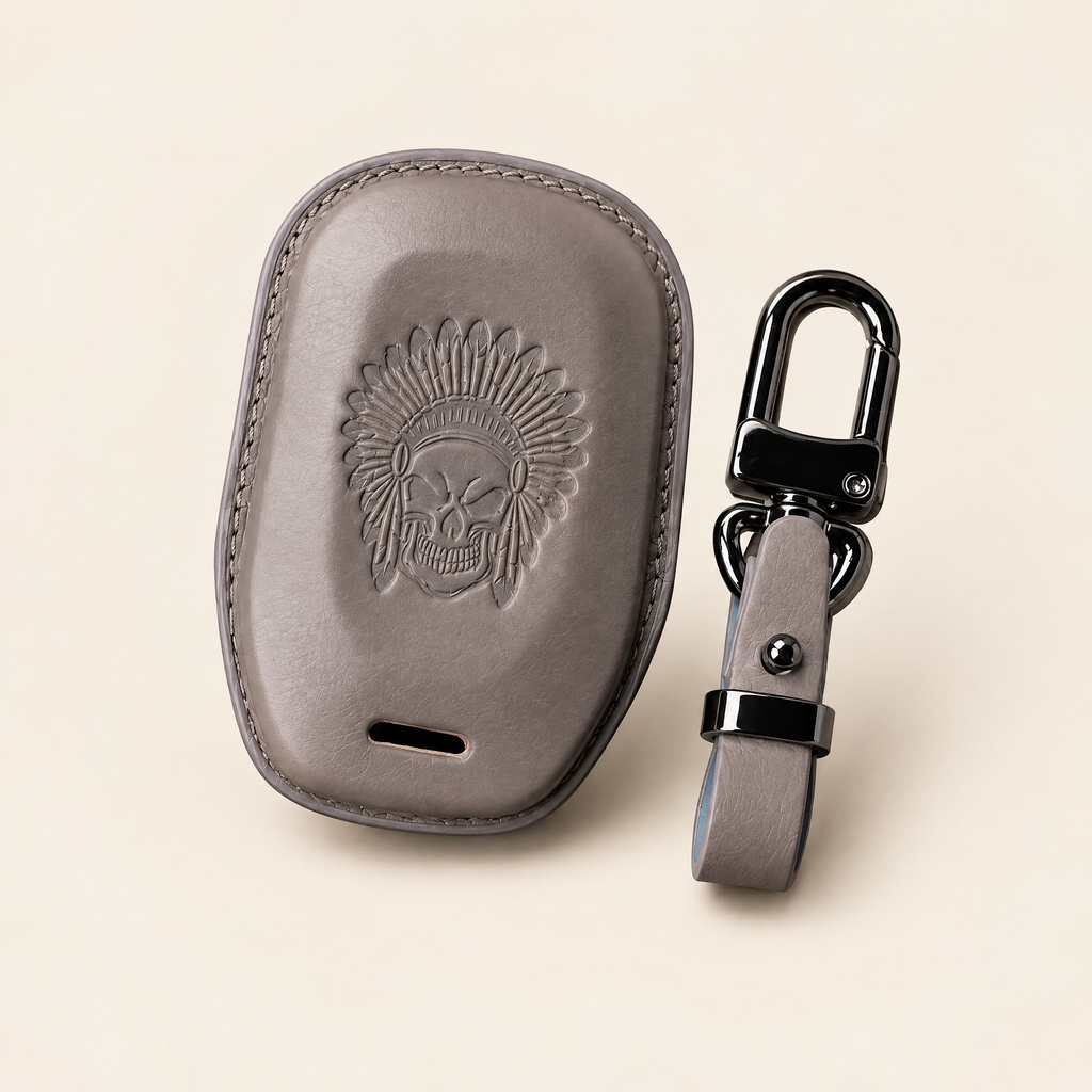 Leather Key Fob Cover Compatible with Indian Scout – Handstitched Smart Key Case