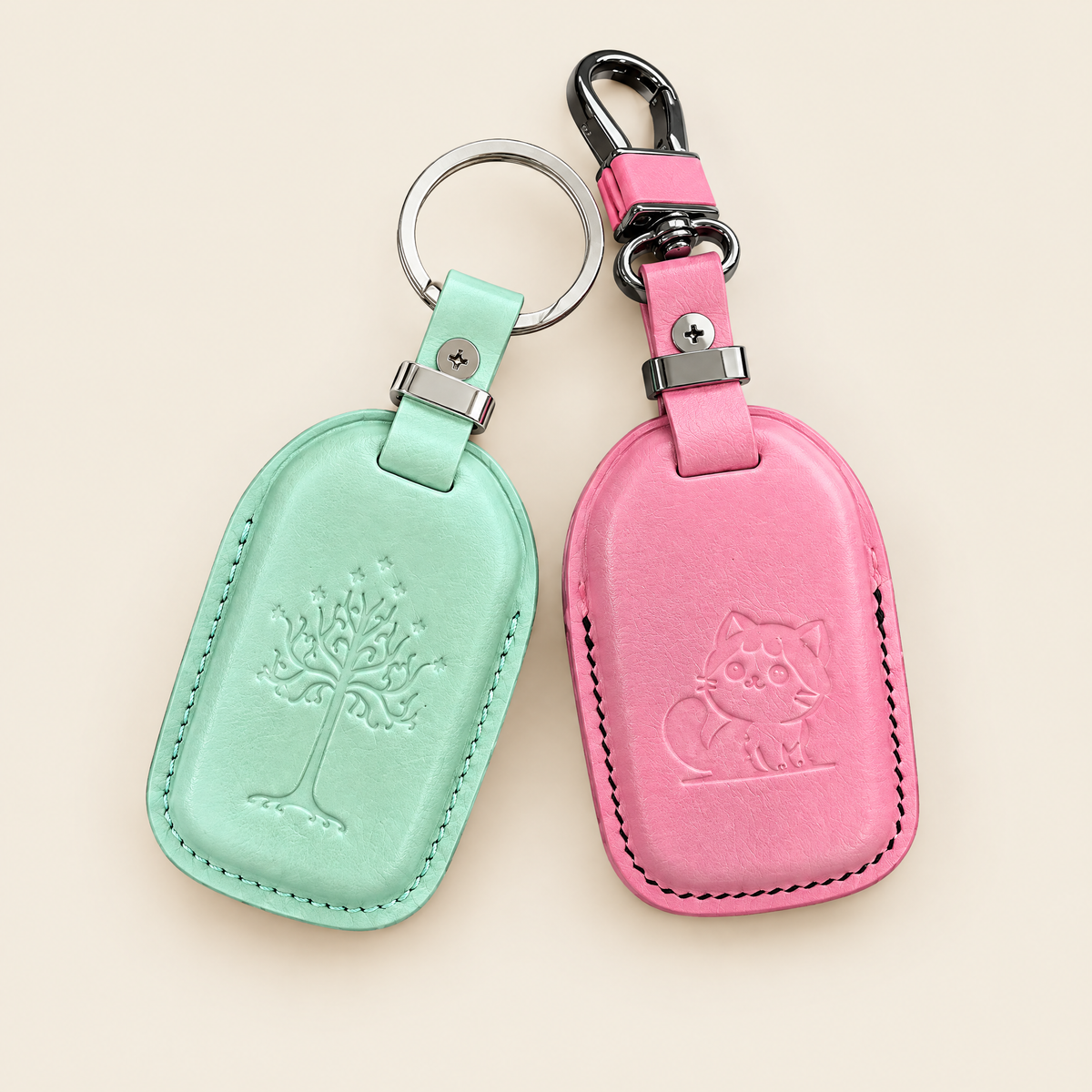 Leather Key Fob Cover Compatible with Honda CR-V, HR-V, Pilot & Odyssey – Handstitched Smart Key Case