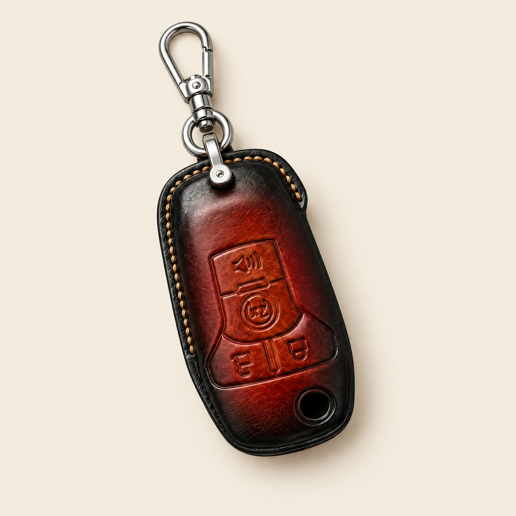 Leather Key Fob Cover Compatible with Ford Ranger – Handstitched Smart Key Case