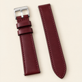 Burgundy Red Italian Leather Watch Strap – Handstitched