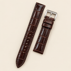 Mahogany Brown Alligator Leather Watch Strap – Handstitched, Padded