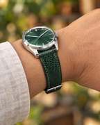 Green Lizard Leather Watch Strap – Handstitched