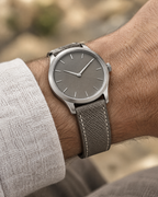 Gray Epsom Leather Watch Strap – Handstitched