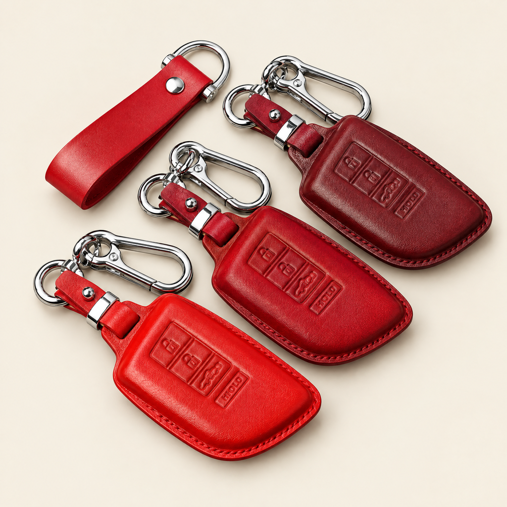 Leather Key Fob Cover Compatible with Acura SUV and TLX – Handstitched Smart Key Case