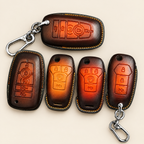 Leather Key Fob Cover Compatible with Ford F-150, Raptor, Tremor and Explorer – Handstitched Smart Key Case