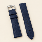 Dark Navy Epsom Leather Watch Strap – Handstitched