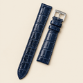 Patina Dark Blue Alligator Leather Watch Strap – Handstitched