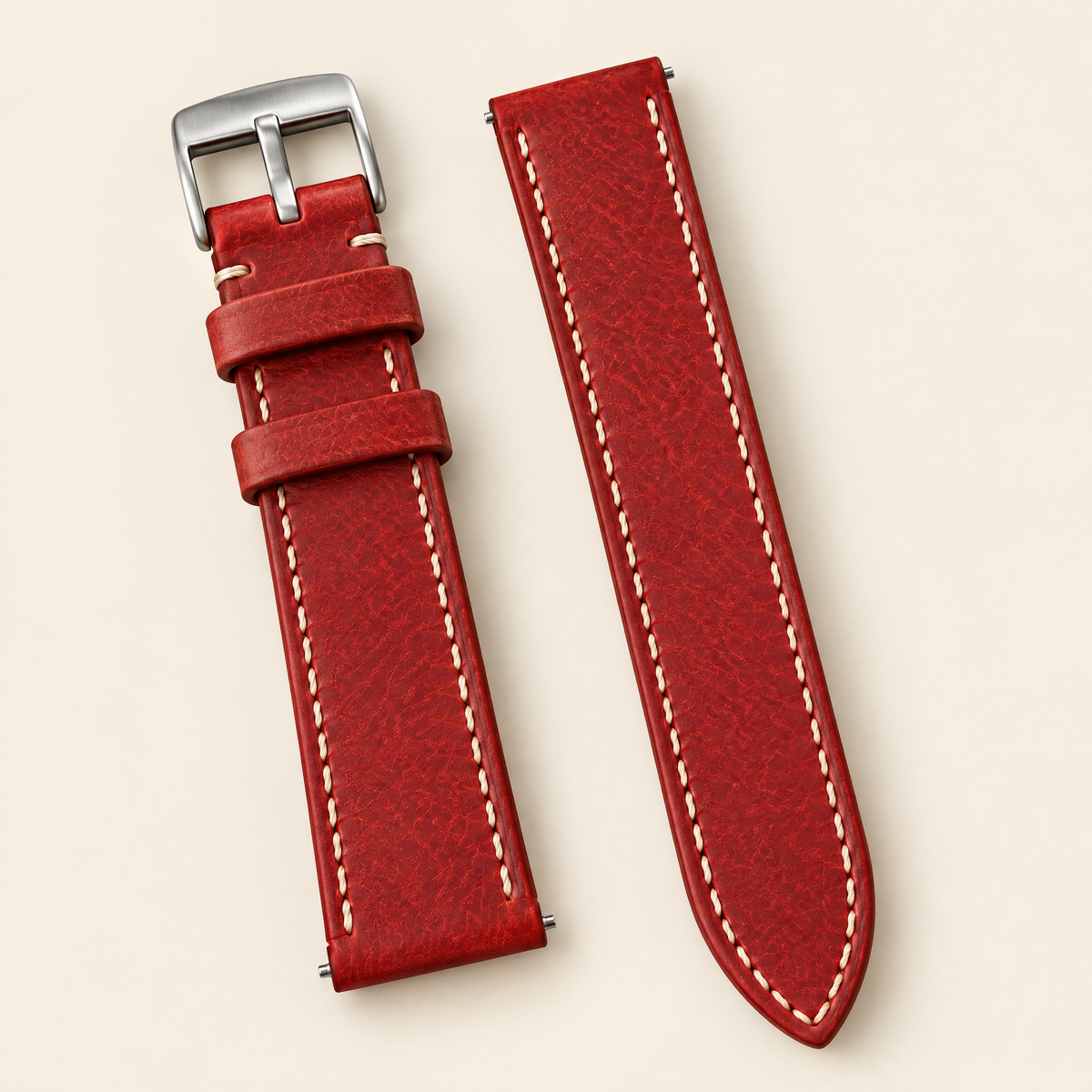 Red Pueblo Leather Watch Strap – Handstitched