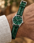 Patina Emerald Green Alligator Leather Watch Strap – Handstitched