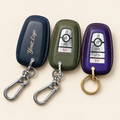 Leather Key Fob Cover Compatible with Ford Bronco – Hand-Burnished Smart Key Holder