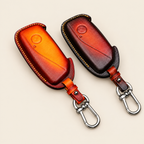 Leather Key Fob Cover Compatible with BMW X Series Patina – Handstitched Smart Key Case