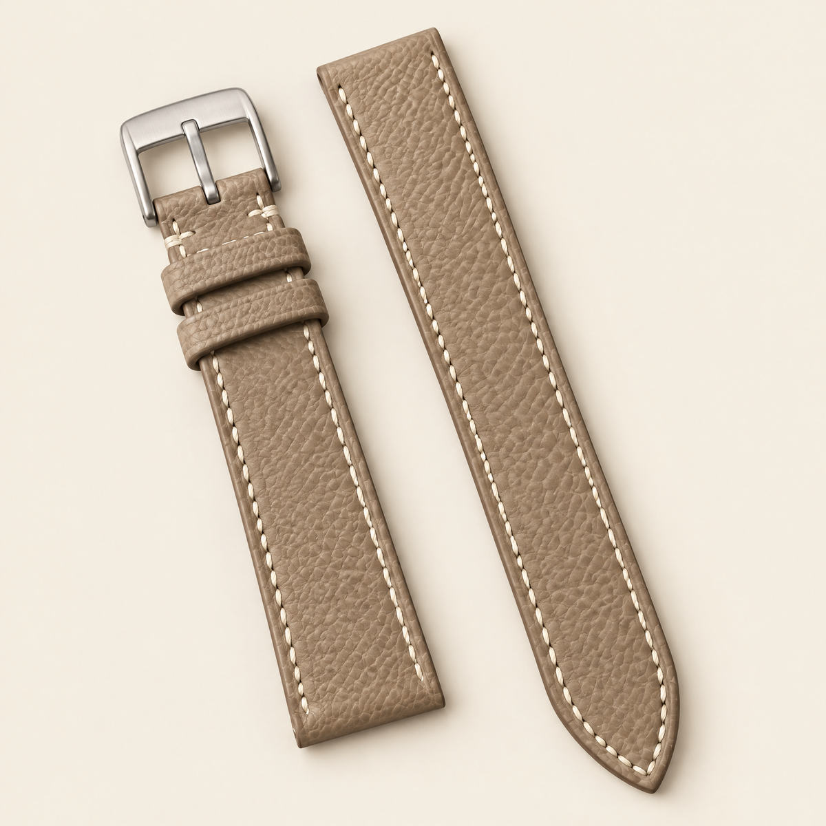 Beige Togo Leather Watch Strap – Handstitched