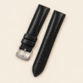 Black Lizard Leather Watch Strap – Handstitched, Padded