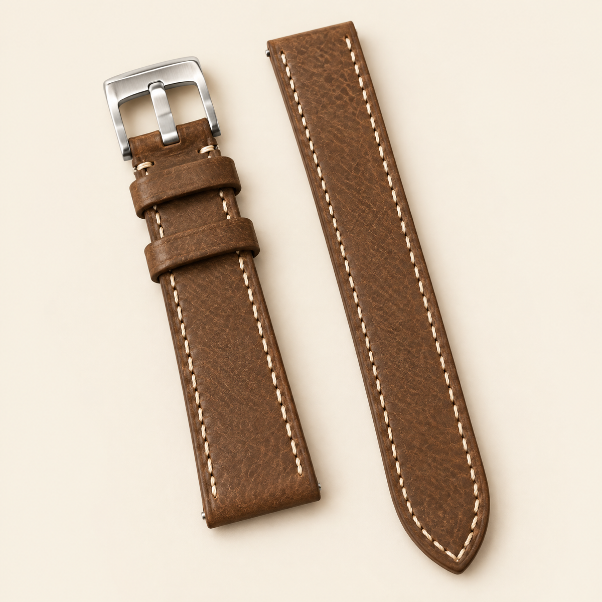 Warm Brown Pueblo Leather Watch Strap – Handstitched