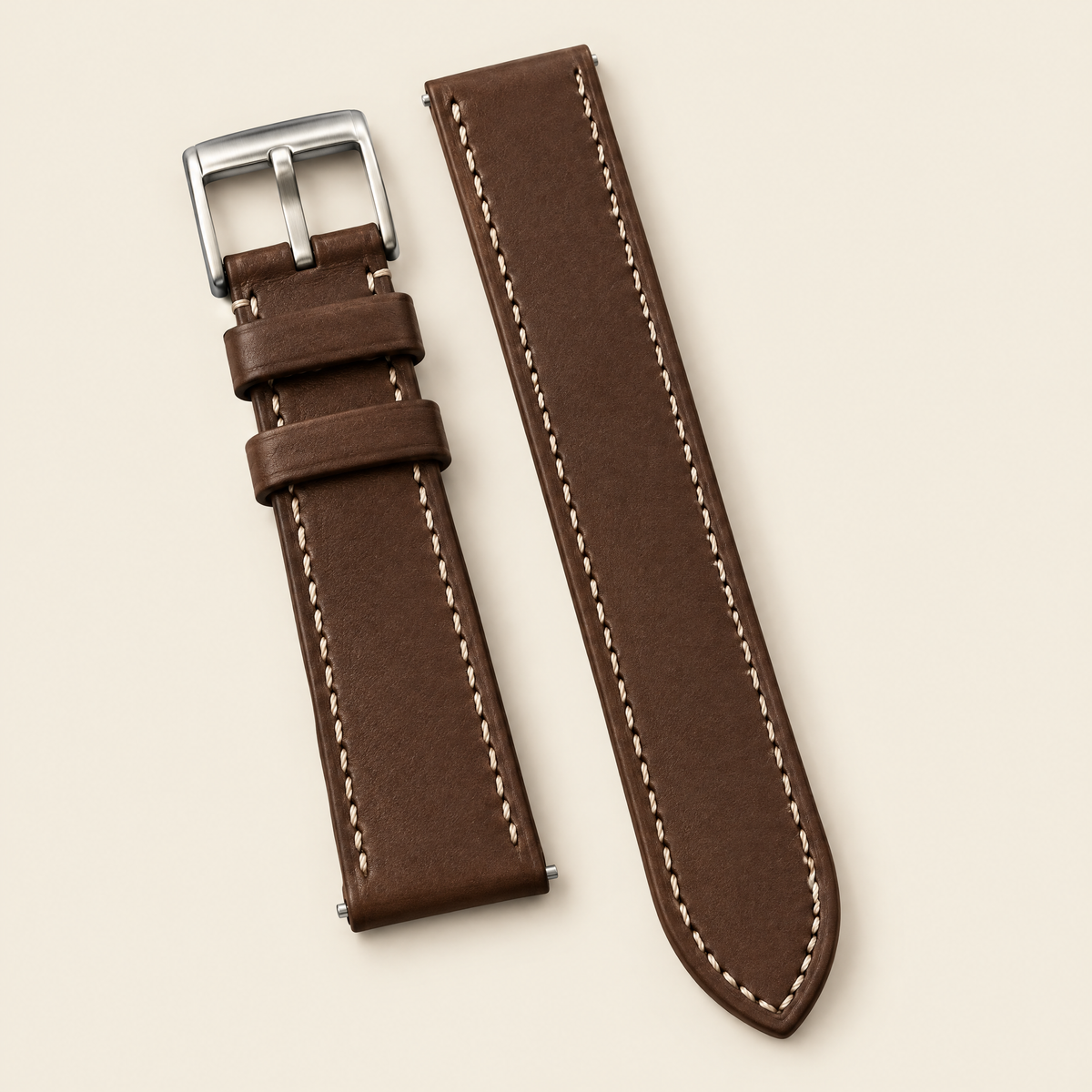Chocolate Brown Buttero Leather Watch Strap – Handstitched