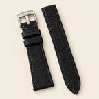 Black Shark Leather Watch Strap – Handstitched