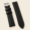 Black Buttero Leather Watch Strap – Handstitched