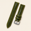 Yellow Black Lizard Leather Watch Strap – Handstitched