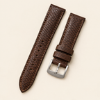 Nicotine Brown Ostrich Leg Leather Watch Strap – Handstitched