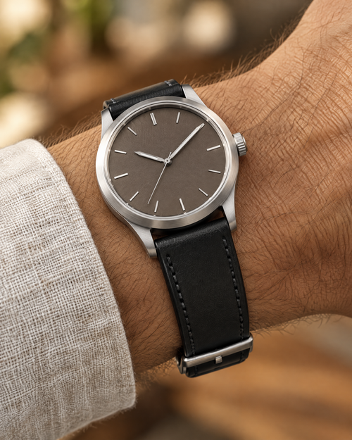 Black Buttero Leather Watch Strap – Handstitched