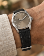 Black Shark Leather Watch Strap – Handstitched
